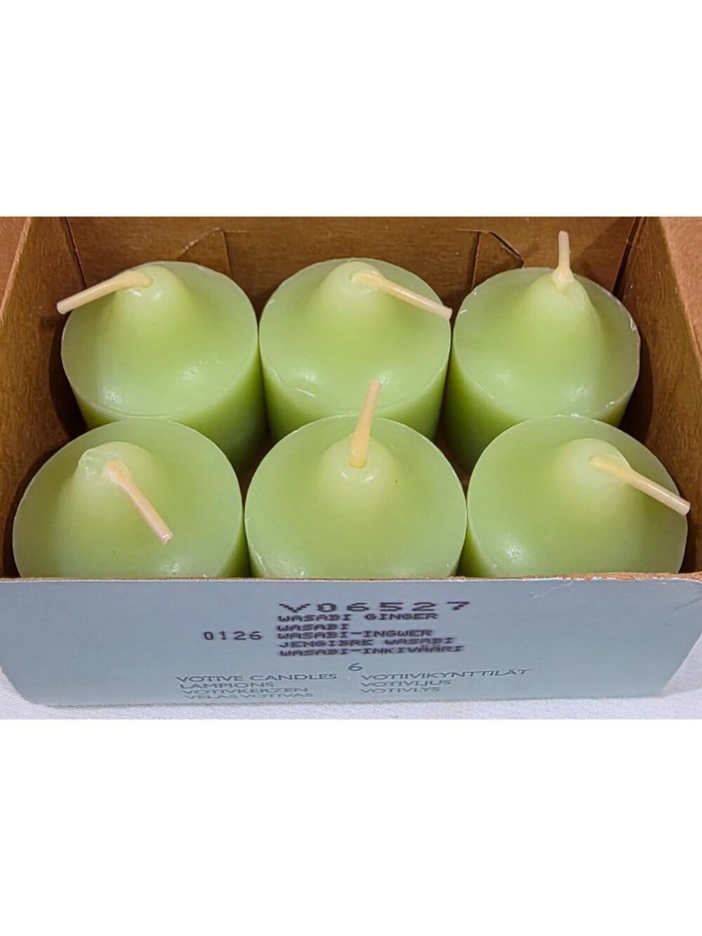 PartyLite WASABI GINGER set of 6 Votive Candles V06527 NEW in open box Retired